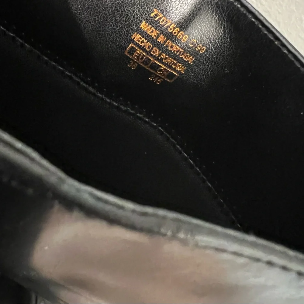 NWT Mango Black Leather Knee-High Riding Boots size 8 (38)